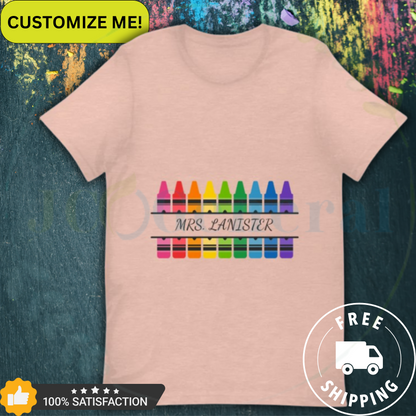 Crayon Colors Customizable Name Tee