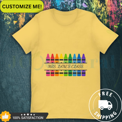 Crayon Colors Customizable Name Tee