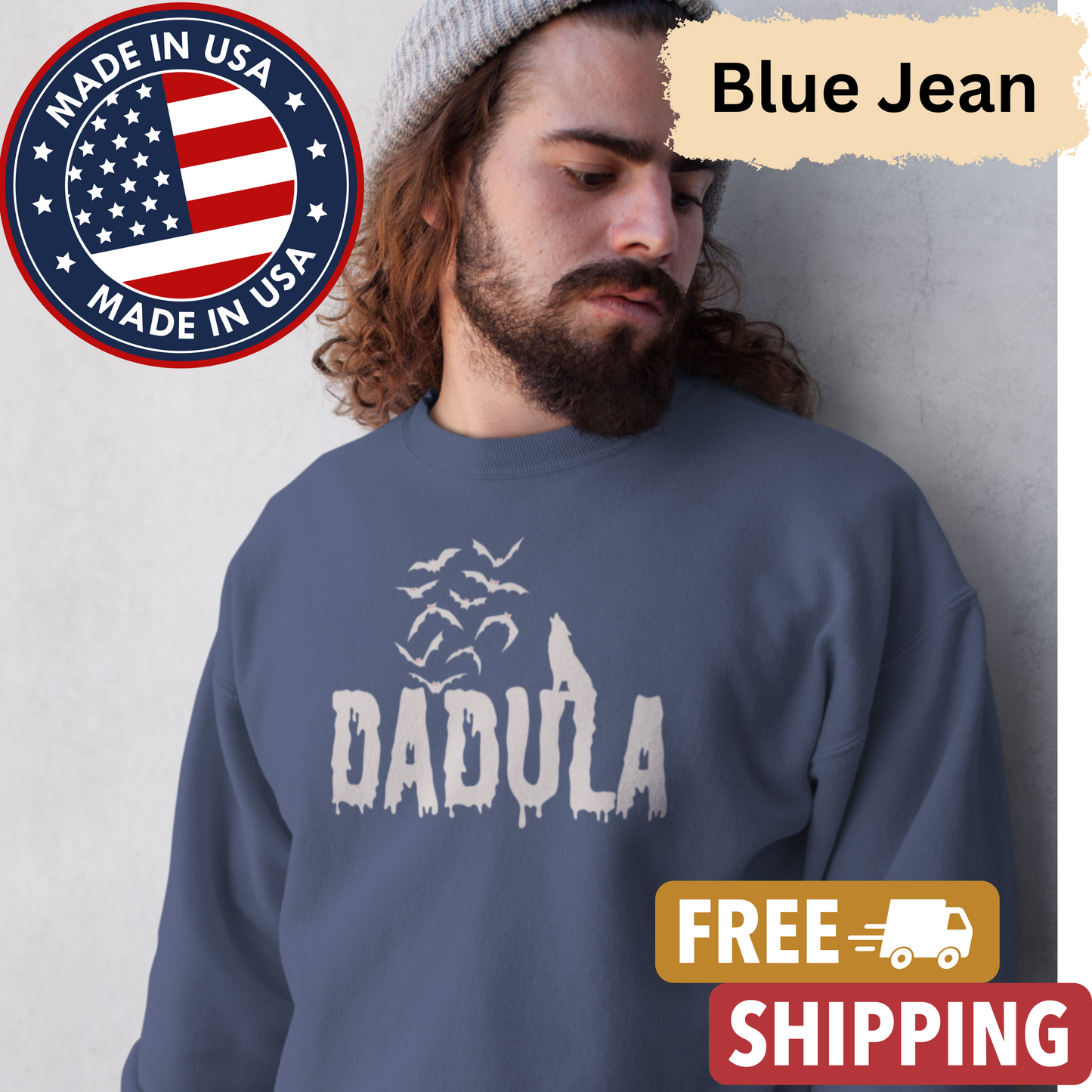 Dadula Sweatshirt l Halloween l Family Shirt Set l Wolf l Bats