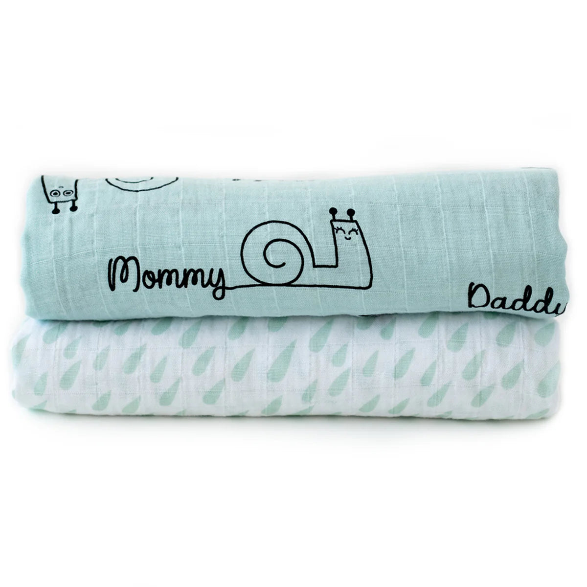 Sangaloz Baby Muslin Cottom Swaddle Blanket Set of 2 with Storage Bag