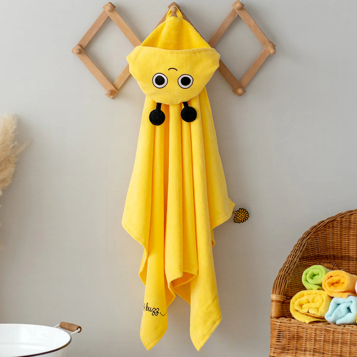 Buzzy Bee Velvet Hooded Baby/Toddler Towel