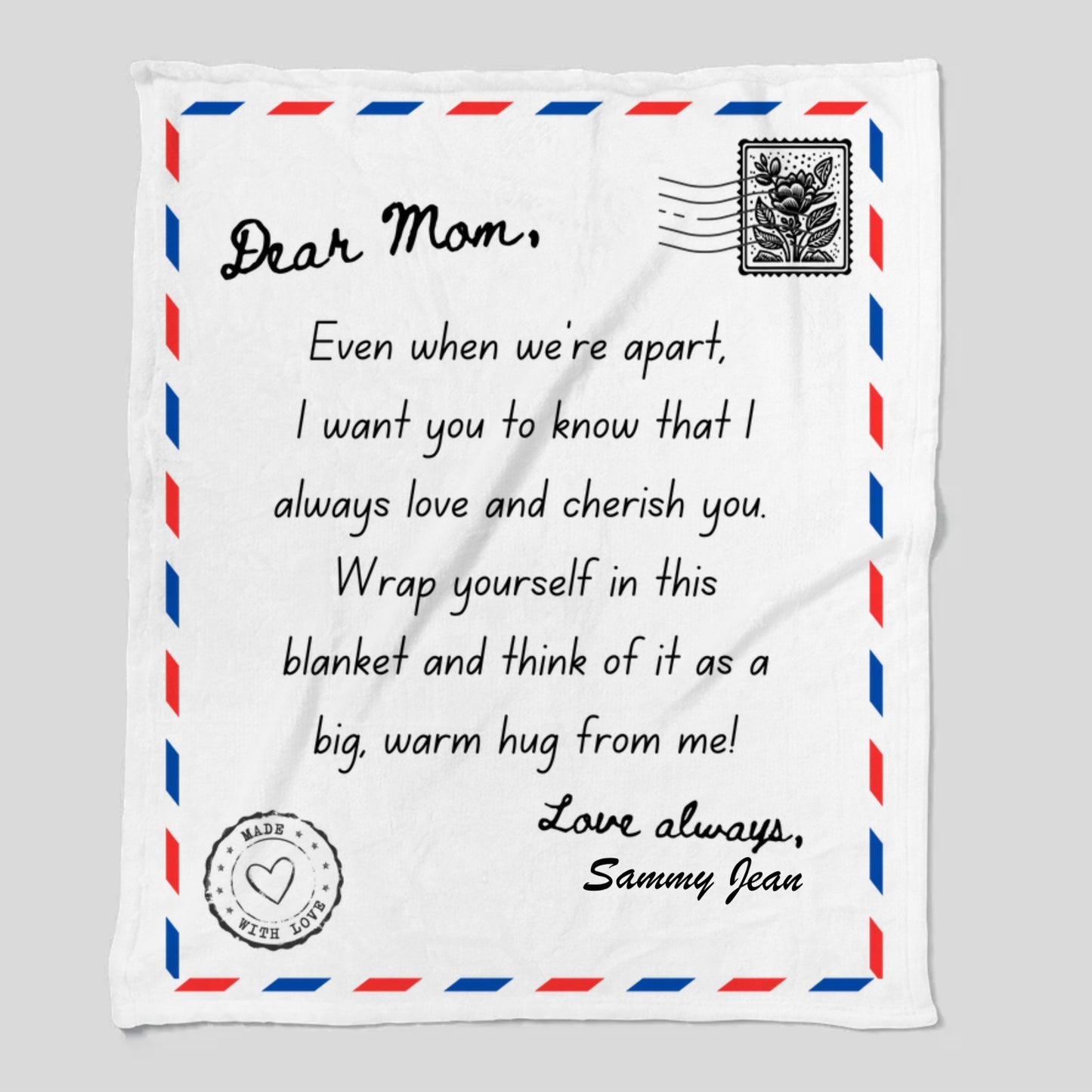 Personalized Dear Mom "Love and Cherish" Fleece Blanket-50x60