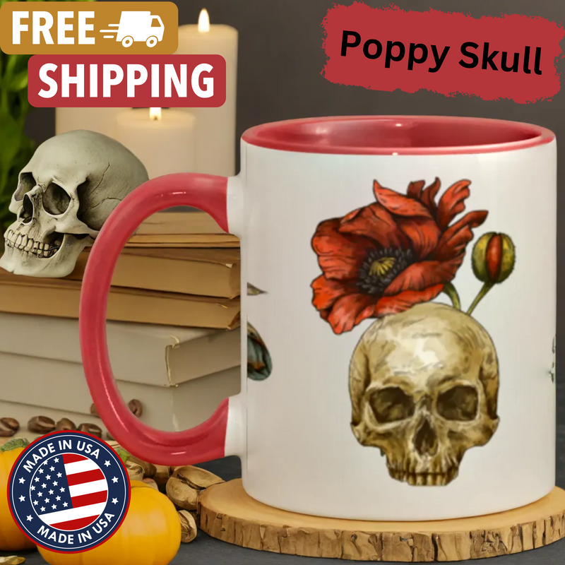 Codex Style Gothic Skull Mugs - Dark Fairy Tales Cottage Core