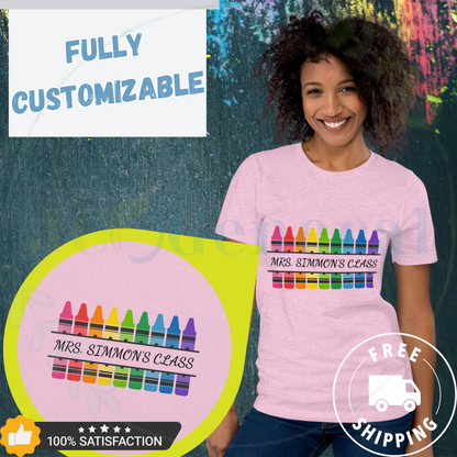 Crayon Colors Customizable Name Tee