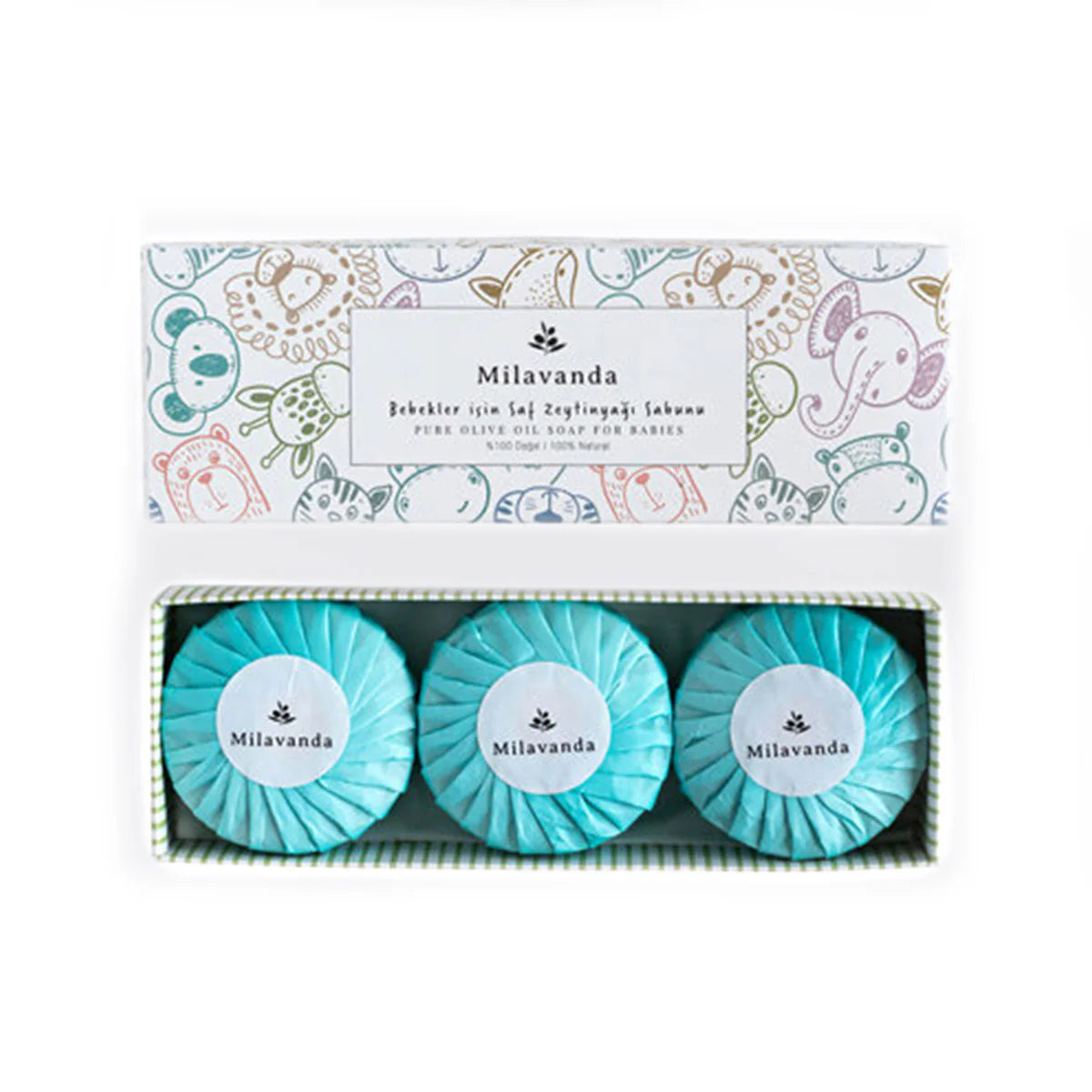 Buzzy Bee Bath Glove and Milavanda Baby Soap Set