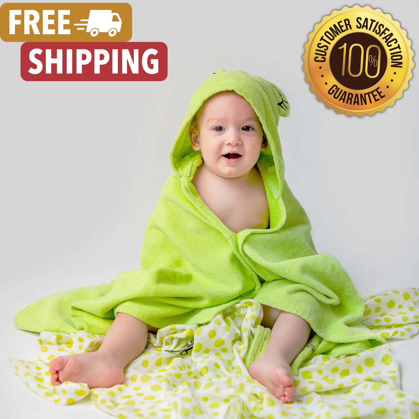 Cacha Frog Velvet Hooded Baby Towel