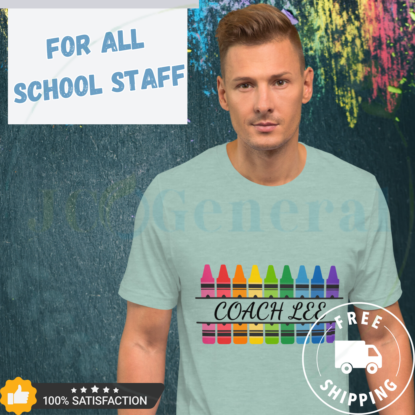 Crayon Colors Customizable Name Tee