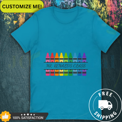 Crayon Colors Customizable Name Tee