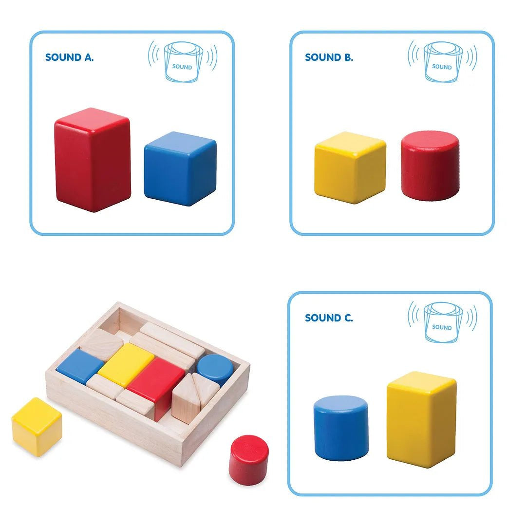 14-Piece Wooden Blocks Playset with Storage Box