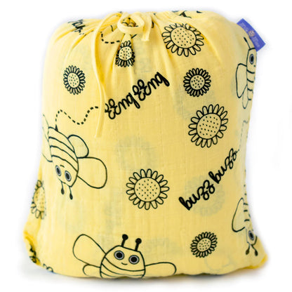 Buzzy Bee Baby Muslin Comforter with Storage Bag