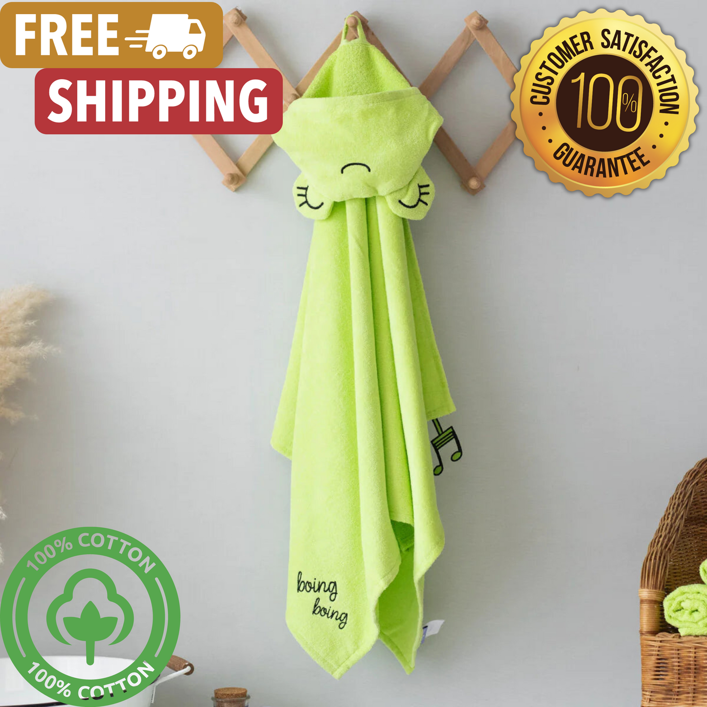 Cacha Frog Velvet Hooded Baby Towel