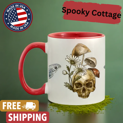 Codex Style Gothic Skull Mugs - Dark Fairy Tales Cottage Core