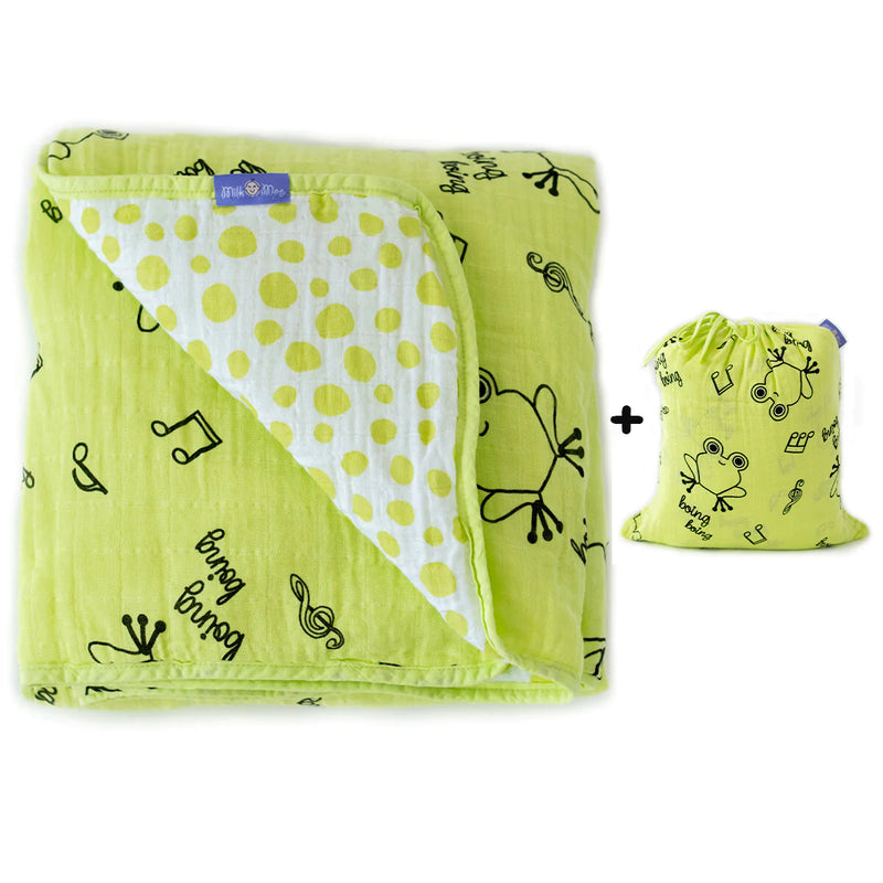 Cacha Frog Baby Muslin Cotton Comforter with Storage Bag