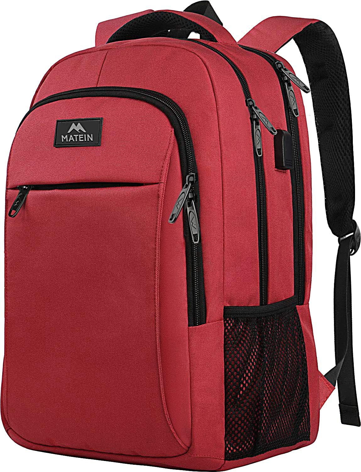 MATEIN Travel Laptop Backpack with USB Charging Port l 15.6 Inch Notebook Space