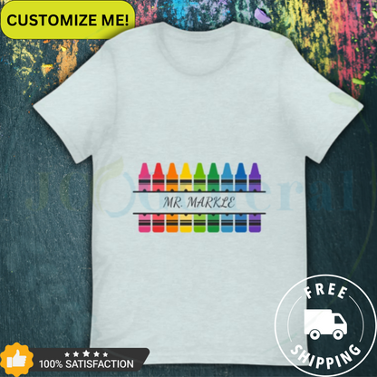 Crayon Colors Customizable Name Tee