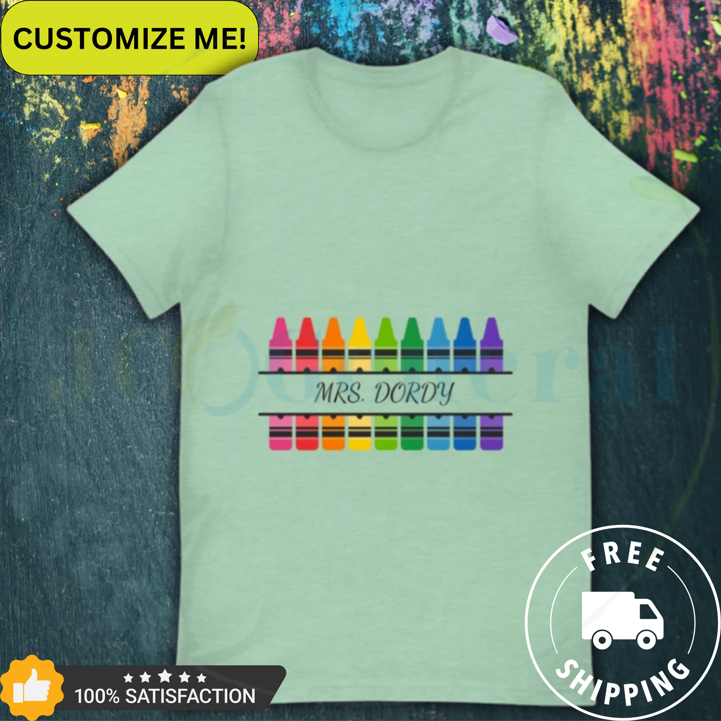 Crayon Colors Customizable Name Tee