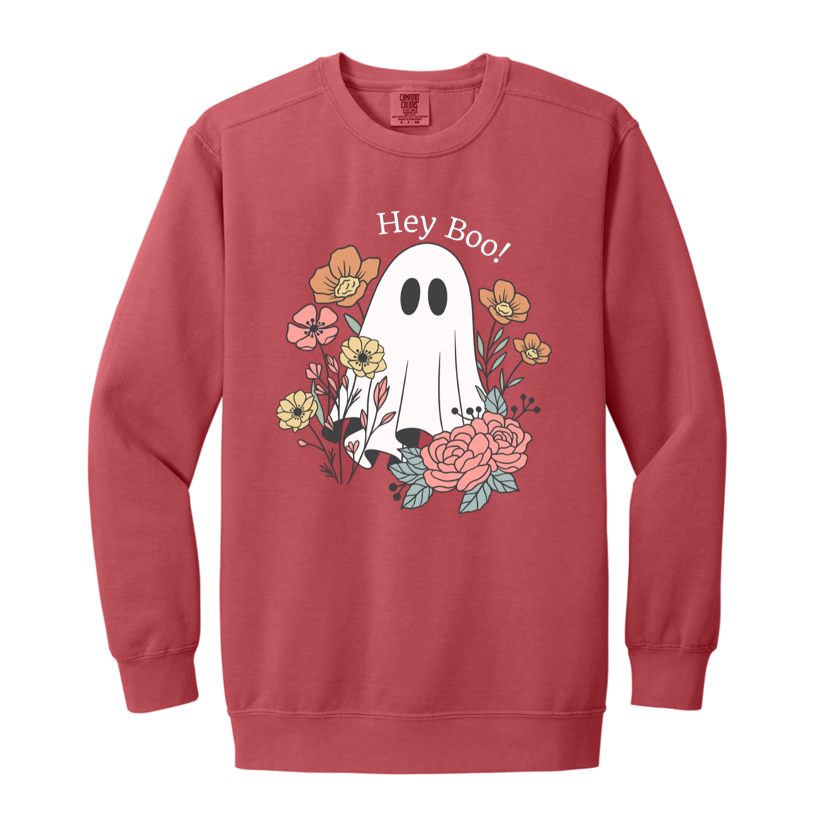 Floral Ghost "Hey Boo" Sweatshirt l Ghost l Flowers l Cute l Halloween l Fall