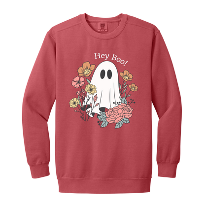 Floral Ghost "Hey Boo" Sweatshirt l Ghost l Flowers l Cute l Halloween l Fall