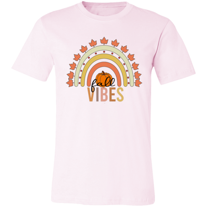 Rainbow "Fall Vibes" Short-Sleeve T-Shirt l Pumpkin Patch l Fall Leaves l Rainbow l Vibes l Leaves