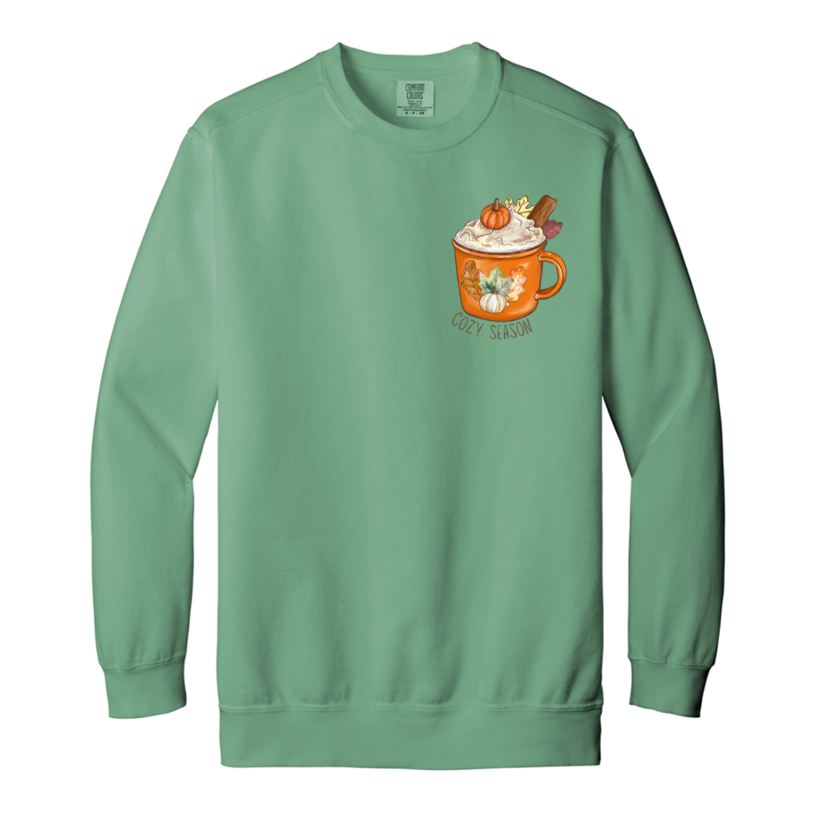 Pumpkin Spice Latte "Cozy Season" Adult Crewneck Sweatshirt l Pocket Design l Pumpkin Patch l PSL l Fall Shirt l Coffee l Basic