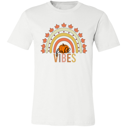 Rainbow "Fall Vibes" Short-Sleeve T-Shirt l Pumpkin Patch l Fall Leaves l Rainbow l Vibes l Leaves