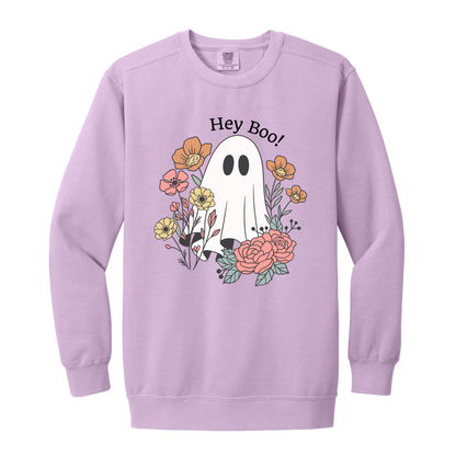 Floral Ghost "Hey Boo" Sweatshirt l Ghost l Flowers l Cute l Halloween l Fall