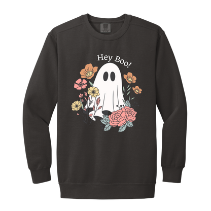 Floral Ghost "Hey Boo" Sweatshirt l Ghost l Flowers l Cute l Halloween l Fall