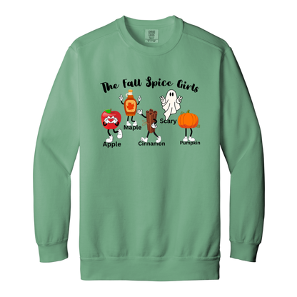 The "Fall Spice Girls" Adult Crewneck Sweatshirt l Apple l Pumpkin l Cinnamon l Maple l Ghost l Funny