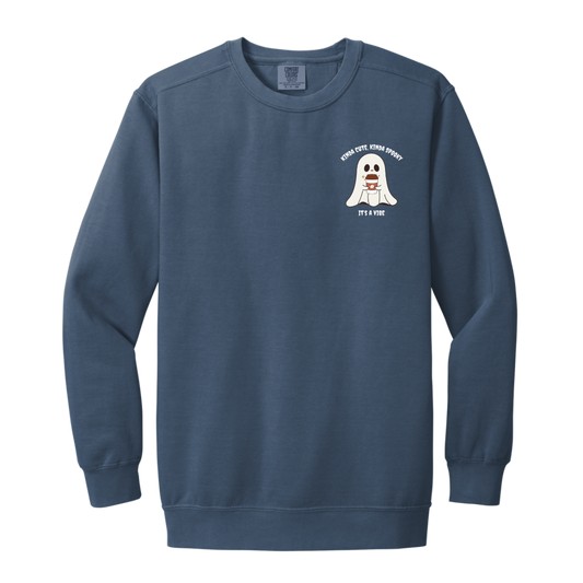 Coffee Ghost "It's a vibe" Sweatshirt l Halloween l Coffee Lovers l Ghost l Cute l Spooky l Fall