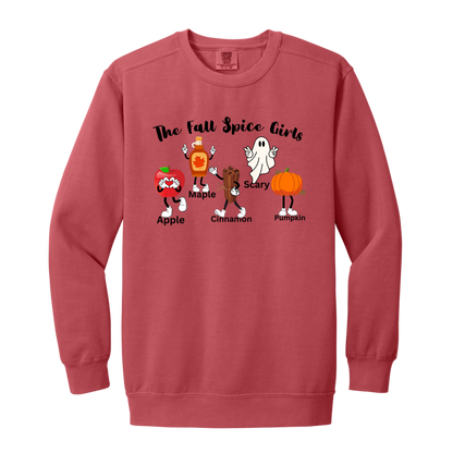 The "Fall Spice Girls" Adult Crewneck Sweatshirt l Apple l Pumpkin l Cinnamon l Maple l Ghost l Funny