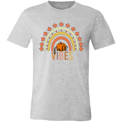 Rainbow "Fall Vibes" Short-Sleeve T-Shirt l Pumpkin Patch l Fall Leaves l Rainbow l Vibes l Leaves