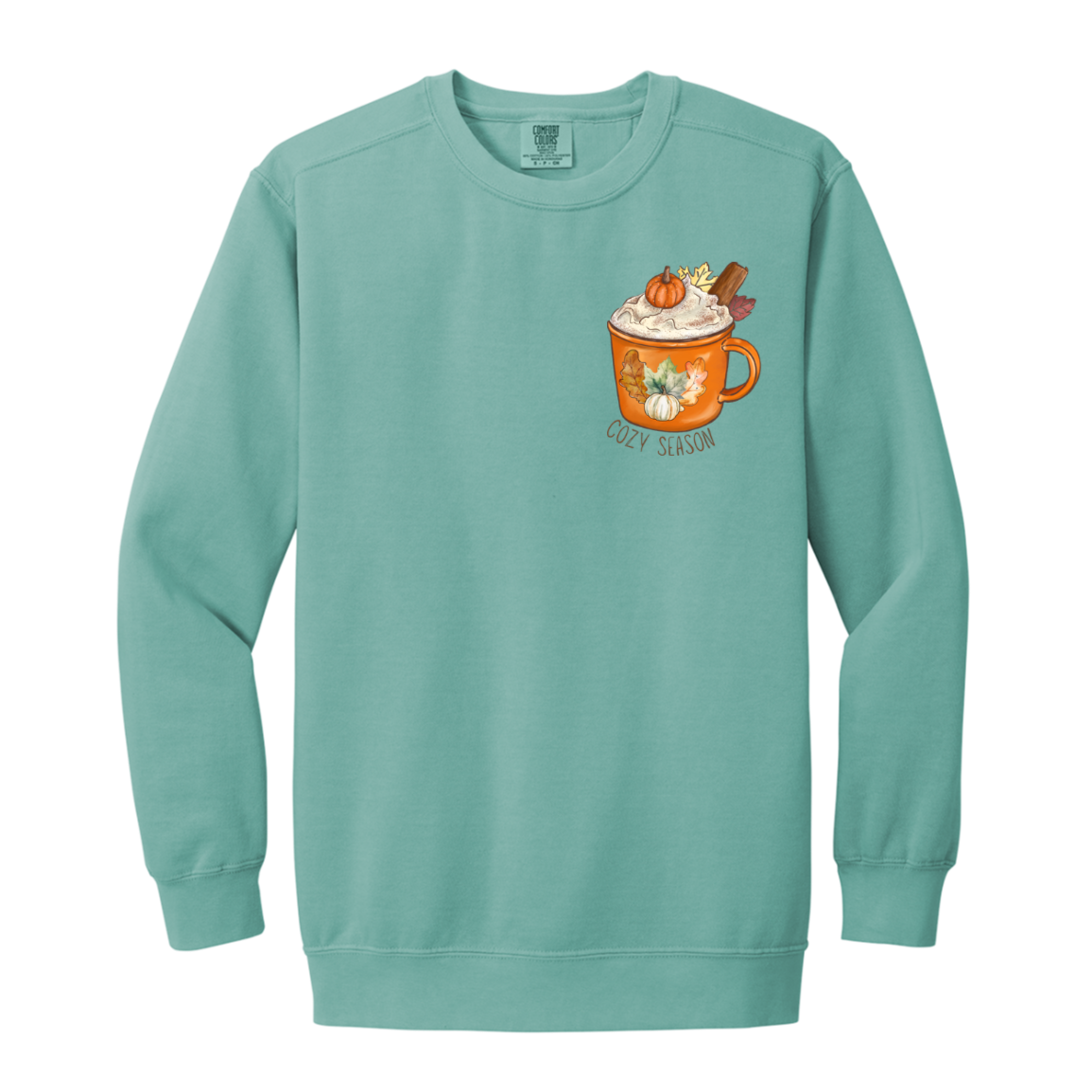 Pumpkin Spice Latte "Cozy Season" Adult Crewneck Sweatshirt l Pocket Design l Pumpkin Patch l PSL l Fall Shirt l Coffee l Basic