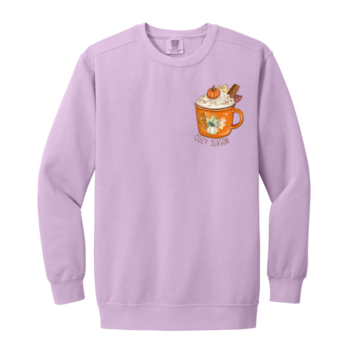 Pumpkin Spice Latte "Cozy Season" Adult Crewneck Sweatshirt l Pocket Design l Pumpkin Patch l PSL l Fall Shirt l Coffee l Basic