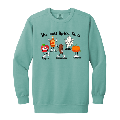 The "Fall Spice Girls" Adult Crewneck Sweatshirt l Apple l Pumpkin l Cinnamon l Maple l Ghost l Funny