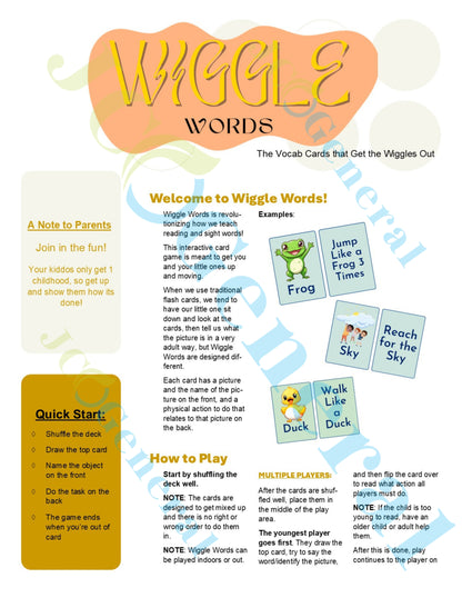 Wiggle Words™️: Vocab Card Game to Get the Wiggles Out - PDF DOWNLOAD