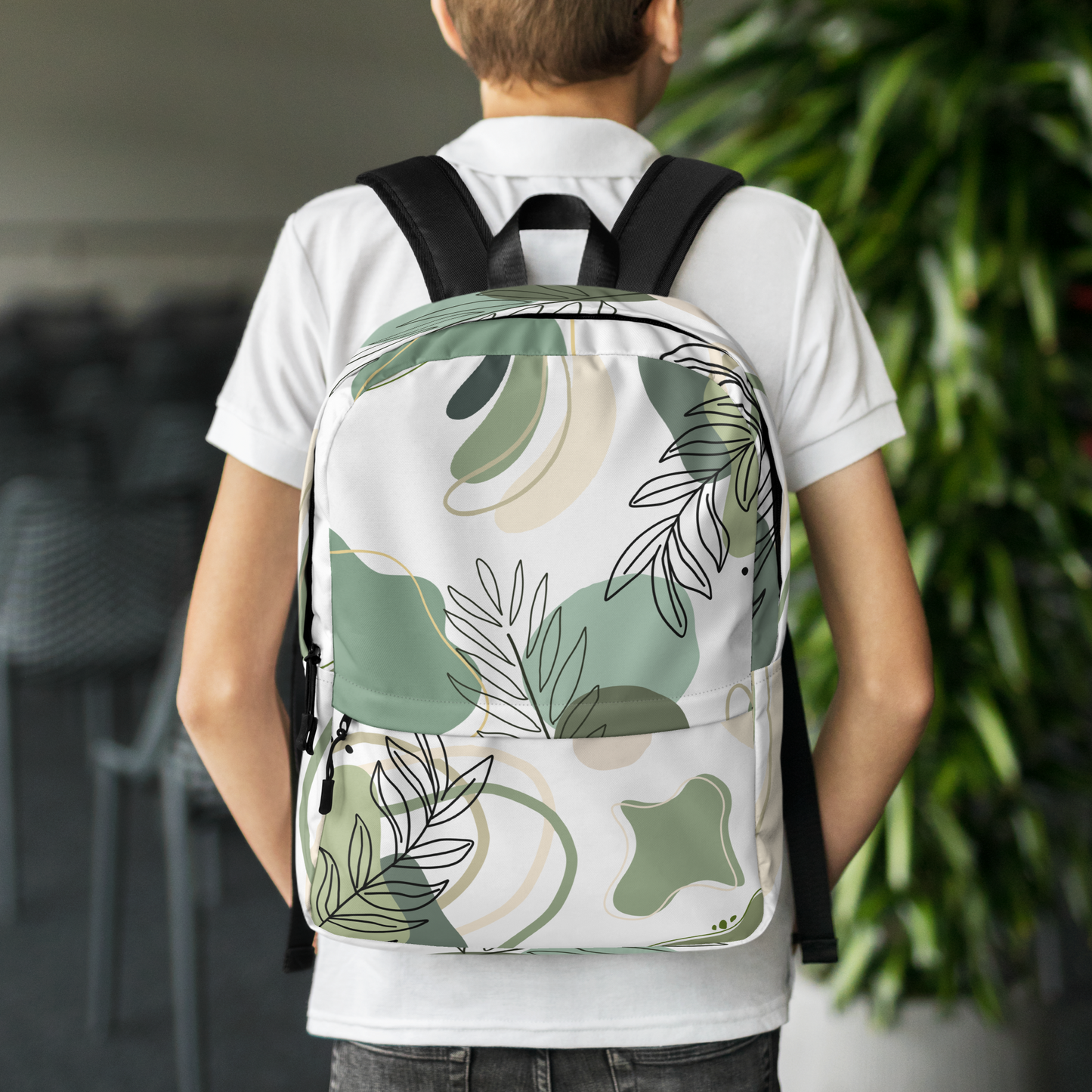 Abstract Fern in Green Backpack