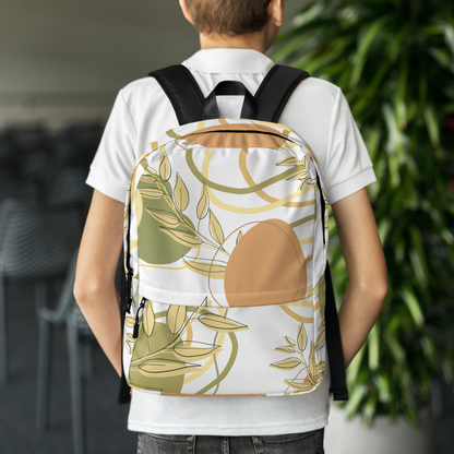 Abstract Fern in Autumn Orange and Gold Backpack