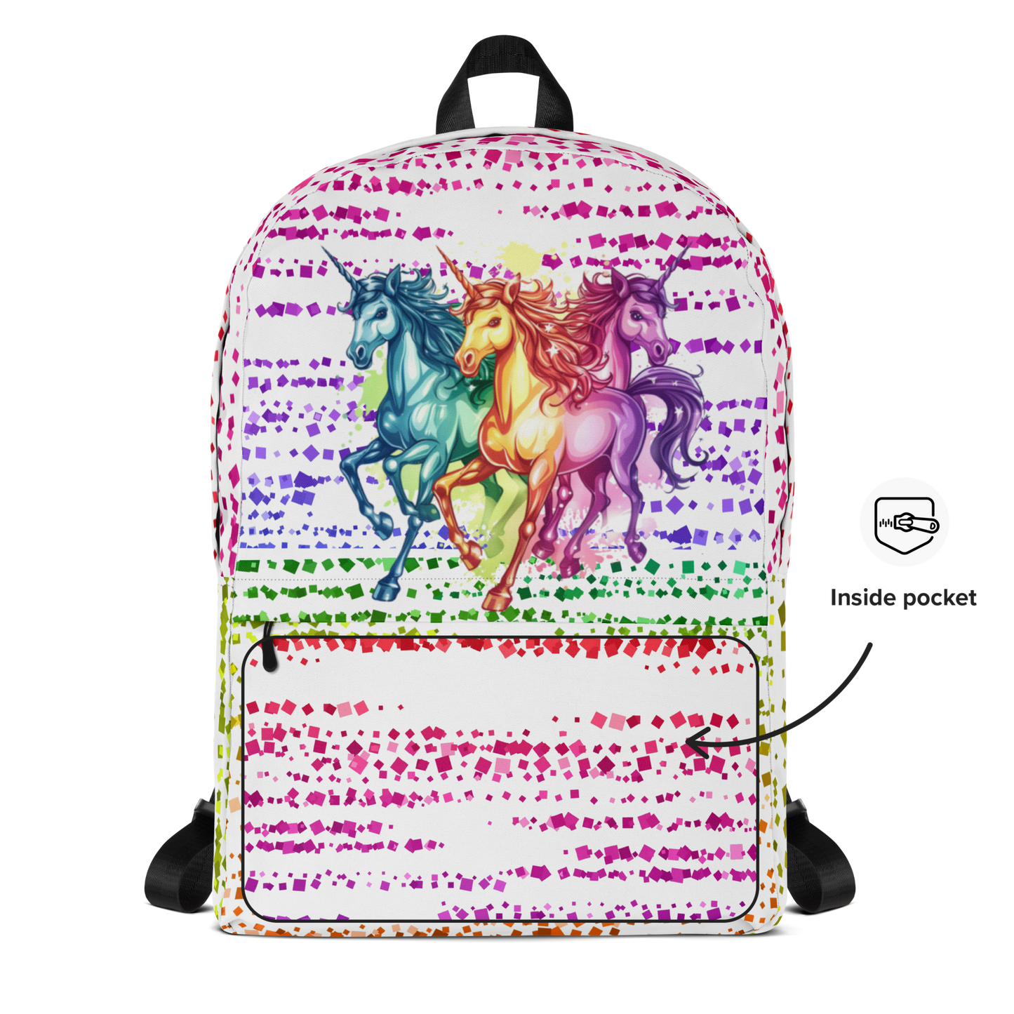 Rainbow Triple Unicorn Backpack