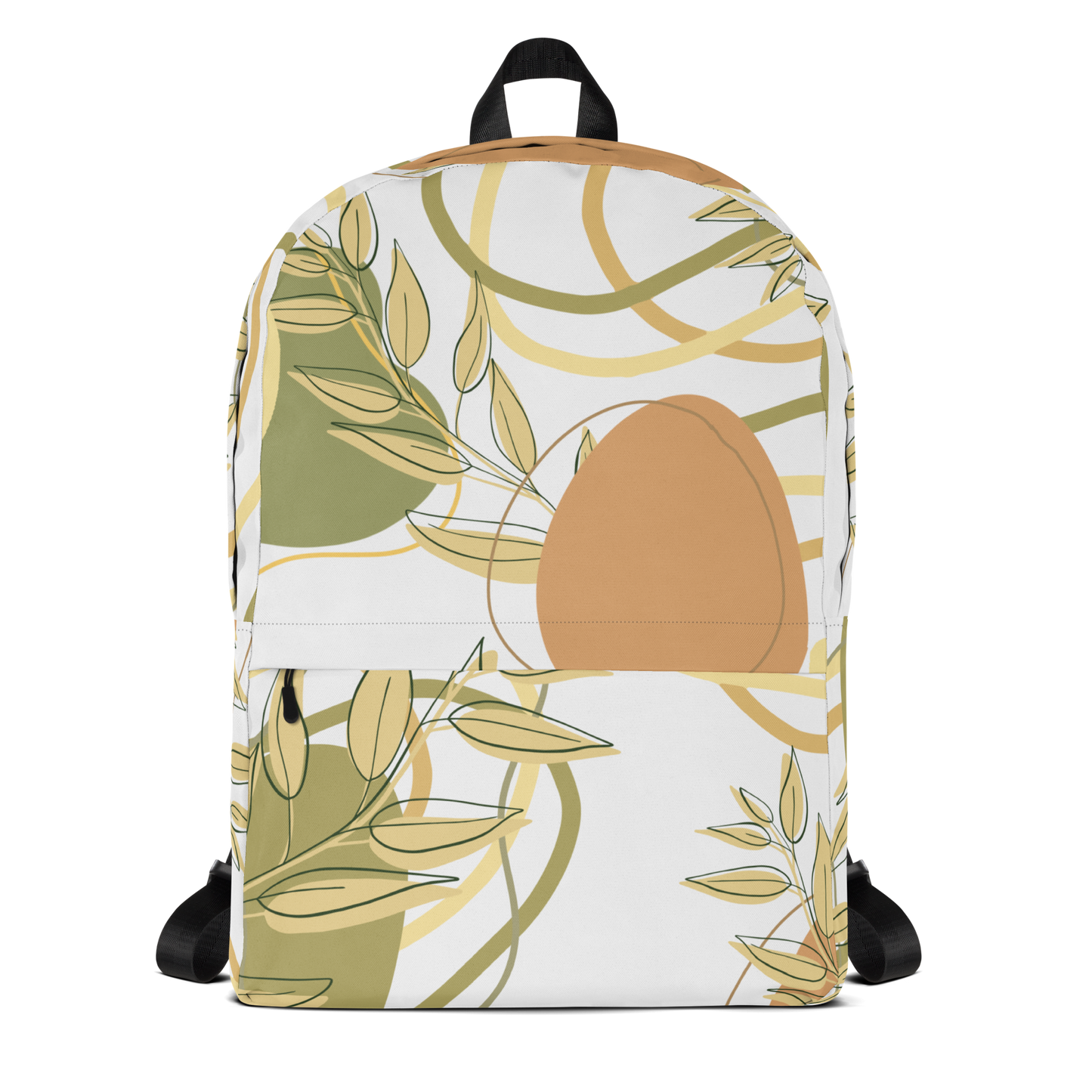 Abstract Fern in Autumn Orange and Gold Backpack