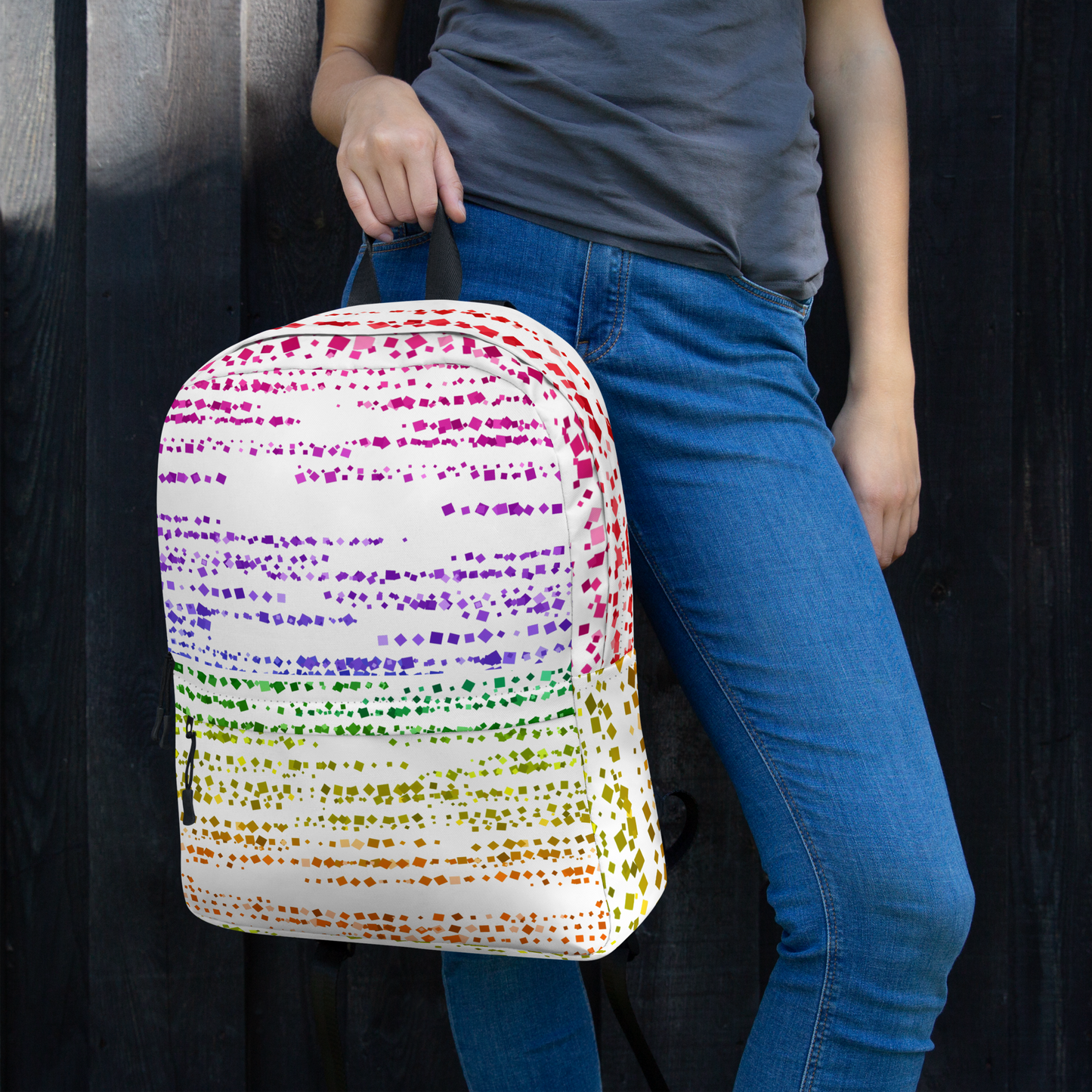 Geometric Rainbow Backpack