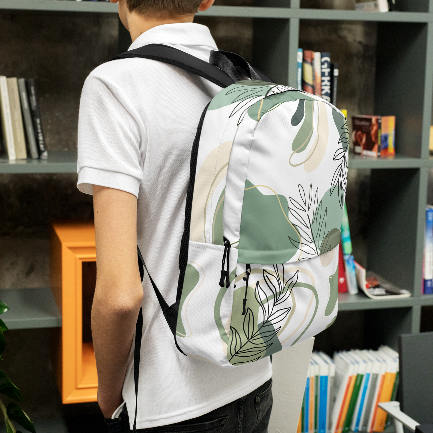 Abstract Fern in Green Backpack