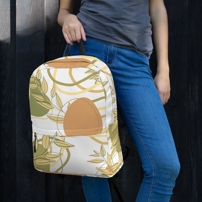 Abstract Fern in Autumn Orange and Gold Backpack