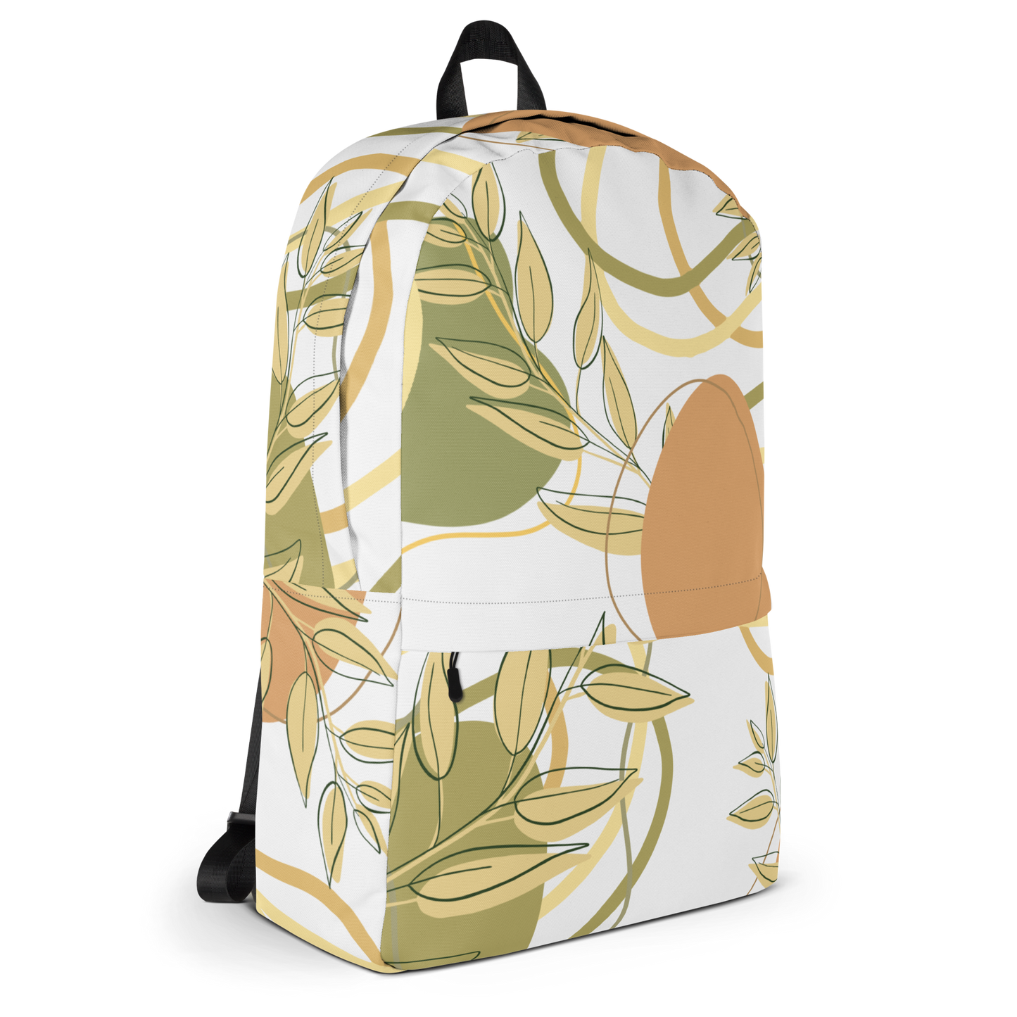 Abstract Fern in Autumn Orange and Gold Backpack