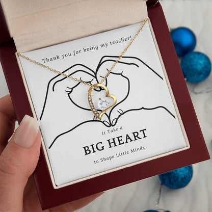 It Takes a Big Heart to Shape Little Minds l Forever Love Teacher's Necklace l Teacher Gift