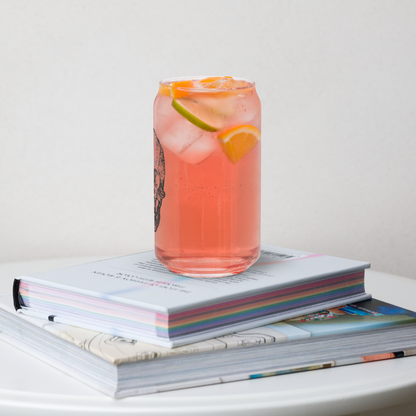 Textbook Skull Can Shaped Cup with Lid and Straw