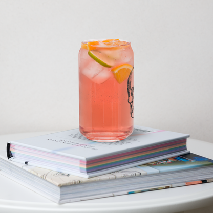 Textbook Skull Can Shaped Cup with Lid and Straw