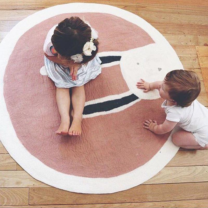 Cozy Cartoon Round Plush Carpet