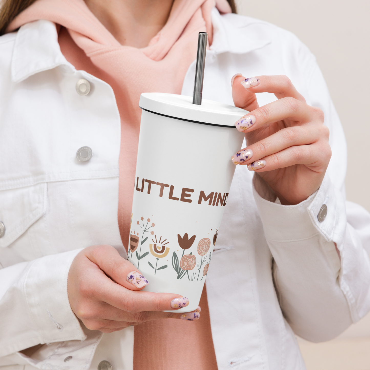 "Helping Little Minds Grow" Insulated tumbler with a straw